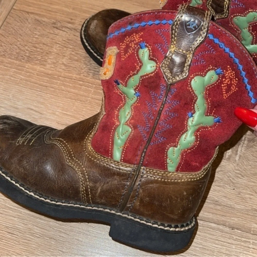 Ariat Cactus Suede Leather Multicolored‎ Kids Unisex Western Boots 13